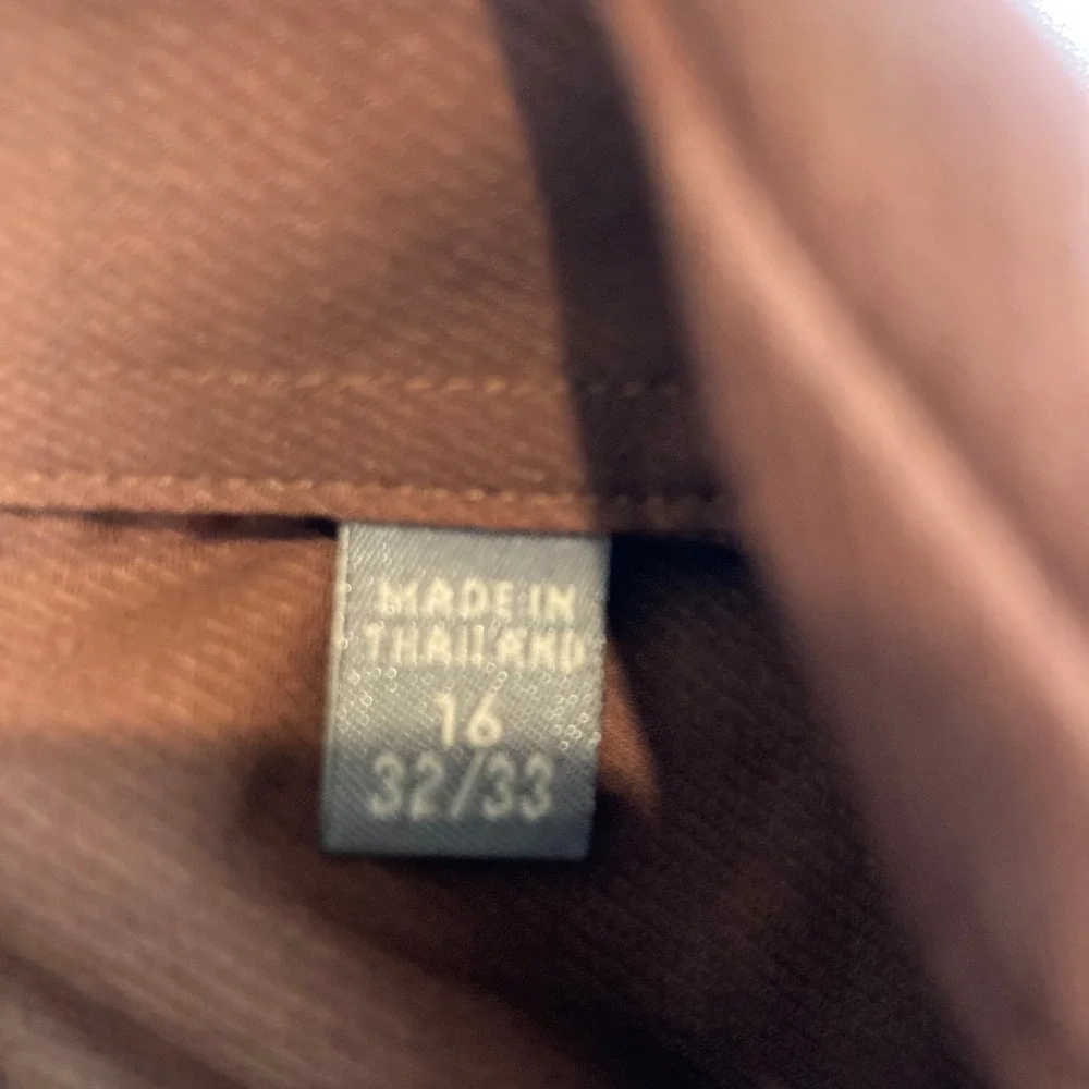 JOE Joseph‎ Abboud Mens Dress Shirt 16 32/33 Copper Brown Cotton Blend L/S
